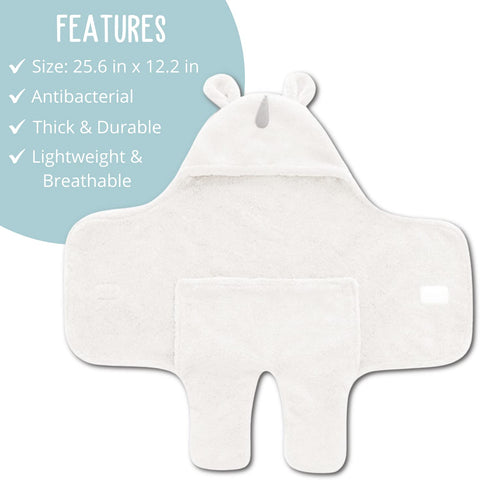 BlueMello Baby Swaddle Blanket | Ultra-Soft Plush Unicorn Essential for Infants 0-6 Months | Swaddling Wrap White | Ideal Newborn Registry and Tod...