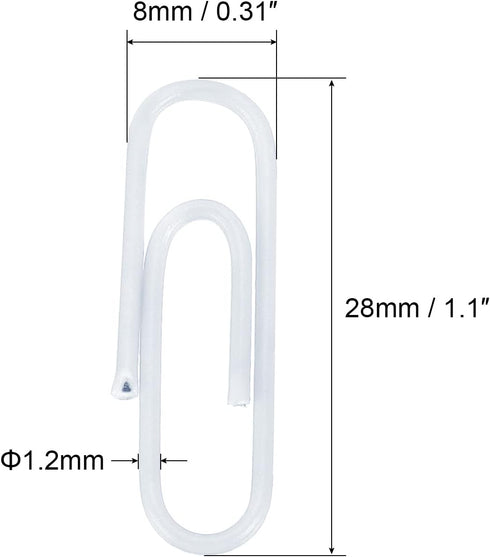 MECCANIXITY Paper Clips Small Size 1.1 Inch Vinyl Coated to Prevent Tearing Pages with Box for Organize Office Home White Count 200...