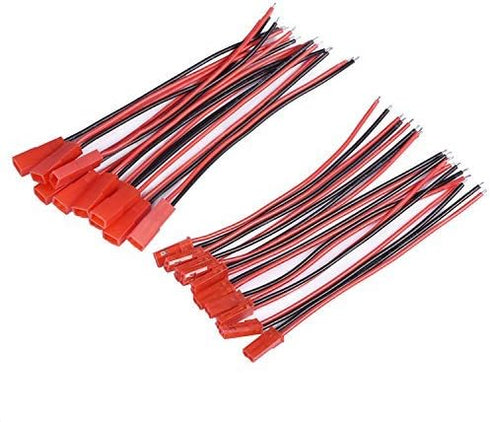 EBOOT 20 AWG JST Plug Connector 2 Pin Male Female Plug Connector Cable Wire for LED Lamp Strip RC Toys Battery, 10 Pairs...