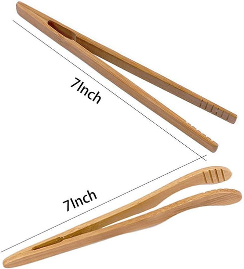 Reusable Classic Bamboo Toast Tongs - Wood Cooking Tong,Ideal for Toaster,Fruits, Bread & Pickles, Kitchen Utensil For Cheese Bacon Muffin Fruits ...