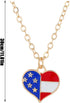 Womens 4th of July Pendant Necklace American Flag Heart Patriotic Star Necklace USA Red Blue & White Jewelry...
