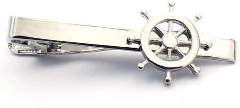 Rudder Fishing Navy Sailor Boat Sea Tie Clip and Cufflinks Set...