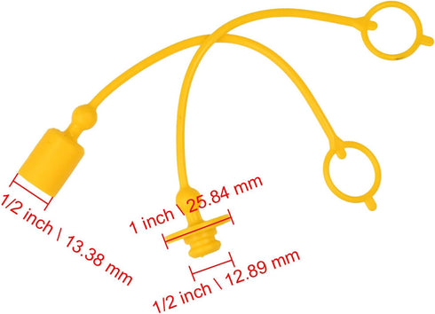 4 Set 1/4" Hydraulic Quick Coupler Male Dust Cap & Female Plug Cover Set Compatible with John Deere M132021 M132022 M132024 M70728 M132031 M132032...