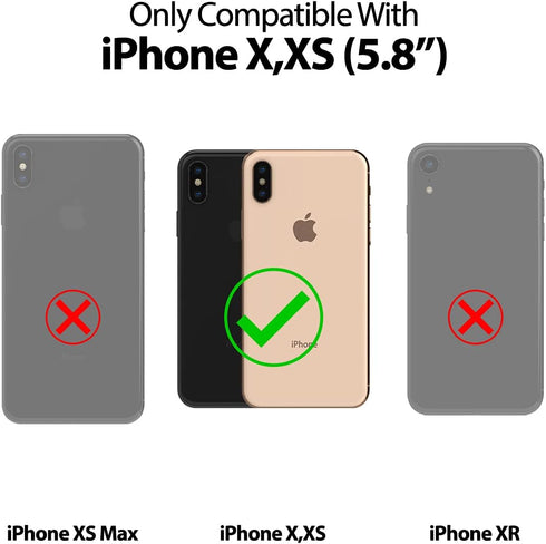 GOOSPERY Magnetic Secure Bumper Compatible with iPhone Xs / X Case, Card Holder Wallet Case, Easy Magnet Auto Closure Dual Layer Protection, Navy...