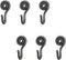 Hand Forged Spiral Hooks Set of 6 Pcs Handmade Wrought Iron Wall Mounted Coat Hook Blacksmith Metal Wall Towel Hooks Rack Black Antique Finish Wal...