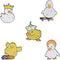Duck Brooch Set Cartoon Duck Brooches Badges Funny Enamel Brooch Cute Little Yellow Duck Brooch Metal Badge White Duck Crown Duck Corsage Pin for ...