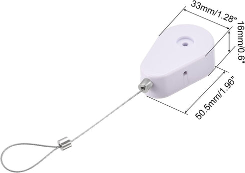 MECCANIXITY Retractable Cable Lock with Self-Adhesive, Remote Control Security Lock Anti-Lost Rope Hardware Cable Lock 600g Tensile Force White Pa...