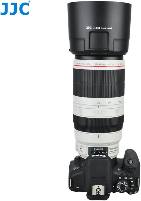 JW LH-83D BLACK Reversible Lens Hood For CANON EF 100-400mm f/4.5-5.6L IS II USM Lens w/ CPL ND Filter Adjustment Window replaces Canon ET-83D + J...