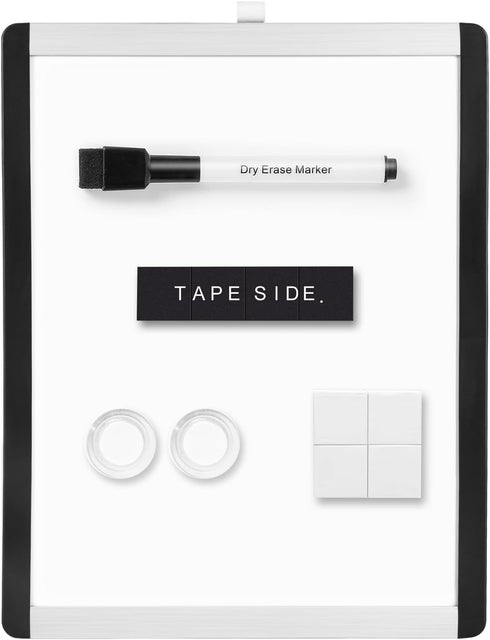 Amazon Basics Small Dry Erase Whiteboard, Magnetic Whiteboard with Marker and Magnets, 8.5" x 11", Plastic/Aluminum Frame...