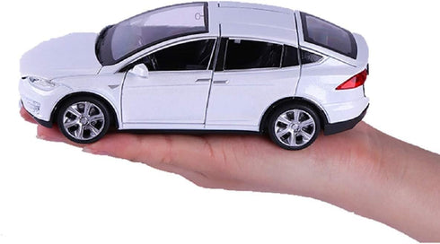 Toy Car Model X, Pull Back Car Toys Alloy Vehicles with Lights and Sound 1:32 Scale Model Car (White)...