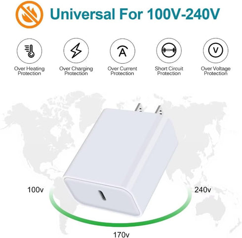 Fast USB C Wall Charger,20W PD Power Adapter Charging Block Compatible with iPhone 16 Pro Max Plus 15 14 13 12 11,SE/X/XS,iPad Pro,Samsung Galaxy ...