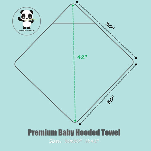 HIPHOP PANDA Hooded Towel - Rayon Made from Bamboo, Bath Towel with Bear Ears for Newborn, Babie, Toddler, Infant - Absorbent Large Baby Towel - W...
