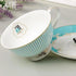 Cup& Saucer Set Bone China Porcelain Tea Coffee Cup for Breakfast Afternoon Tea- Blue Stripe Pattern (1)...
