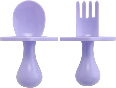 Nooli Toddler Utensils Toddler Eating Supplies Toddler Forks Silicone Baby Spoon, BPA Phthalates-Free, Dishwasher and Sterilizer Safe, Lavendar...