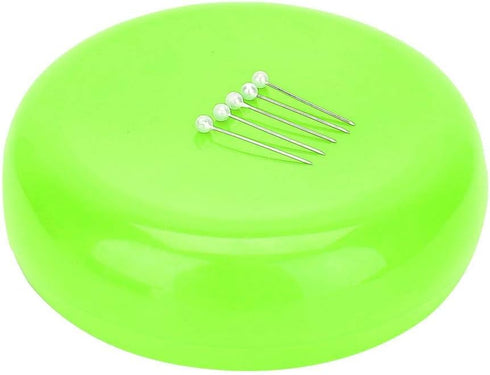 Magnetic Sewing Pincushion Household Supplies for Quilting Safety Pins, Flower Head Straight Pins, Glass Head Pins and Paperclips(Green)...