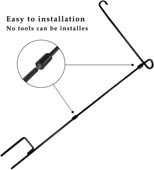 Garden Flag Stand Iron Garden Flag Pole 36.5x16.5 inch with 2 Flag Stopper and 1 Tiger Clip Garden flag stake for Outdoor Decorate Garden Yard...