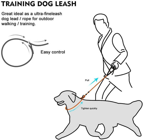 Dog Ultra-fine Leash,slip leads for dogs,Pet Training Leash,Training ?leading and holding suitable for Small,Medium or Large Dogs (orange, 1.1M lo...
