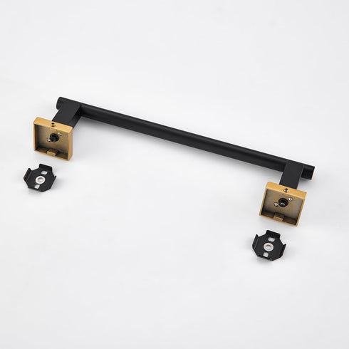 Miyili SUS 304 Stainless Steel 12-Inch Towel Bar Hand Towel Holder for Bathroom or Kitchen Wall Mount Black & Gold, A02BG30A...