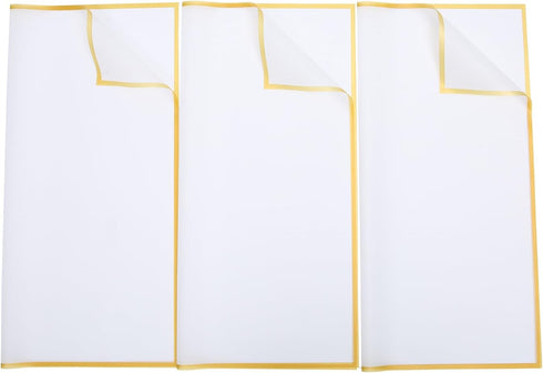 20 sheets waterproof bouquet wrappers, florist bouquets supplies, DIY crafts, gift wrap or gift box packaging, 22.8 by 22.8 inches(white-golden)...
