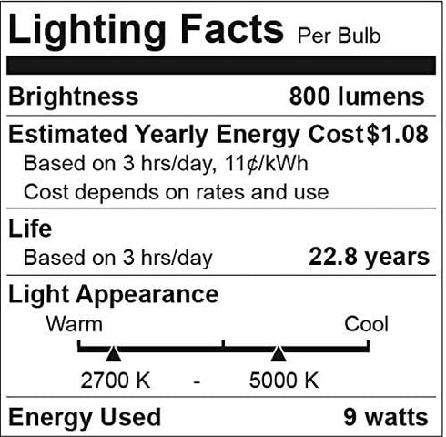 Hamilton Hills LED Smart Bulb - Smart Home Certified Standard Universal A19 E26 Dimmable Lightbulb WiFi Enabled No Hub Required Color Tunable 2700...