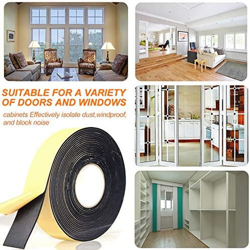 Foam Insulation Tape Adhesive, Seal, Doors, Weatherstrip, Waterproof, Plumbing, HVAC, Windows, Pipes, Cooling, Air Conditioning, Weather Stripping...