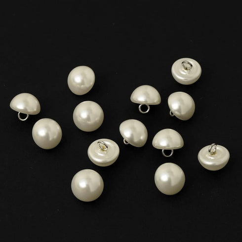 10mm Bridal Pearl Plastic Button with Shank Back by 12-pcs, TR-12201 (Ivory)...