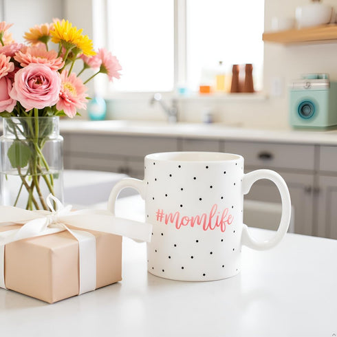 Mom Life Mug, Ceramic Coffee Cup, Ideal Gift for New and Expecting Moms, Dishwasher Safe and Microwave Safe, 13oz...