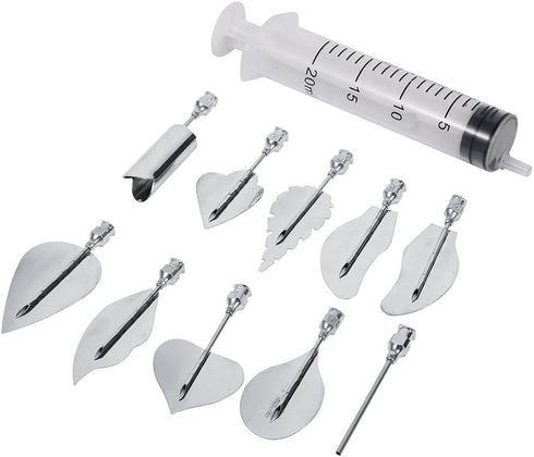 Gelatin Art Starter Kit - 11PCS 3D Pudding Cake Decorating DIY Tool Set Includes 10 PCS Gelatin Tools and 20ml Syringe Pudding Pastry Nozzles for ...