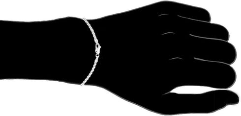 Ritastephens Sterling Silver Italian 3mm Bismark Link Chain Anklet, Bracelet, or Necklace...