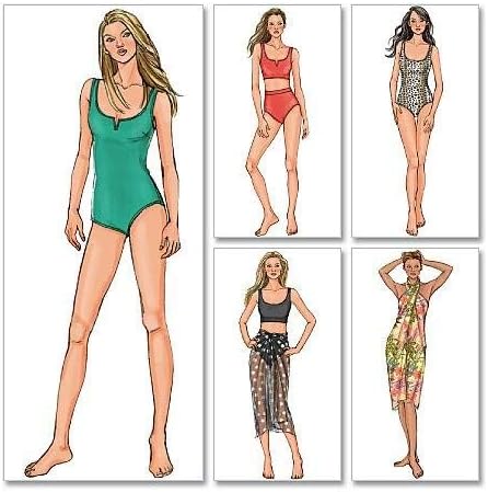 BUTTERICK PATTERNS B4526 Misses' Swimsuit and Wrap, Size EE (14-16-18-20)...