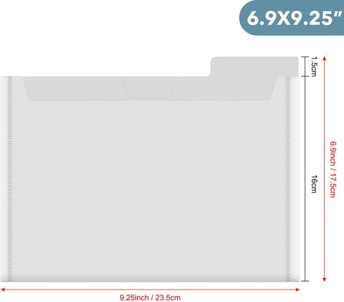 Briartw 12 PACK Storage Bag,Resealable Plastic Envelopes Pockets for Cutting Dies Stencil Crafts Organizer Holder,9.25x6.89" Clear Storage Envelop...
