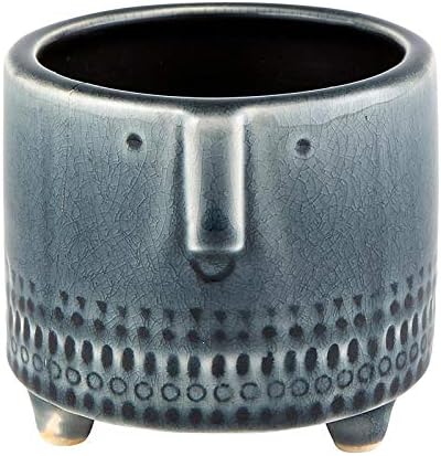 47th & Main Crackled Glazed Planter/Pot, Small, Gray...