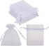 HRX Package 100pcs White Organza Jewelry Bags Drawstring 3 x 4 inch, Little Mesh Gift Pouches Mini Candy Bags for Small Presents Jewelry Earrings...