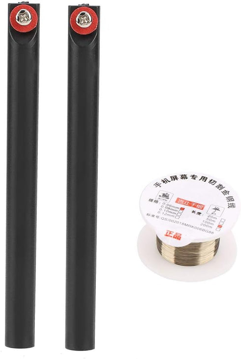 LCD Cutting Wire Molybdenum Shaper Cutters Screen Cutting Wire Line 100m/329ft with Handles for Professional LCD Front Glass Seperation(0.06MM*100...