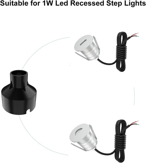 1 Pack Embedded Parts, Black Plastic Holder Waterproof Preembedded Inserts for Outdoor Indoor Concrete Grassland to Fix, (S-?1-1/8") for 1W LED St...
