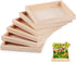 6 Pack Unfinished Small Wood Serving Tray for Crafts Projects DIY Wooden Trays Bulk Blank Wood Canvas Panel Boards Unfinished Wood Signs for Paint...