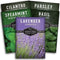 Survival Garden Seeds Popular Herb Collection Seed Vault - Lavender, Spearmint, Basil, Cilantro, Parsley - Non-GMO Heirloom Survival Garden Seeds ...
