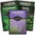 Survival Garden Seeds Popular Herb Collection Seed Vault - Lavender, Spearmint, Basil, Cilantro, Parsley - Non-GMO Heirloom Survival Garden Seeds ...