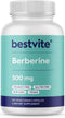 BESTVITE Berberine 500mg Per Capsule (120 Vegetarian Capsules) - No Fillers - No Stearates - No Flow Agents - Vegan - Gluten Free - Non GMO...
