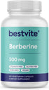 BESTVITE Berberine 500mg Per Capsule (120 Vegetarian Capsules) - No Fillers - No Stearates - No Flow Agents - Vegan - Gluten Free - Non GMO...