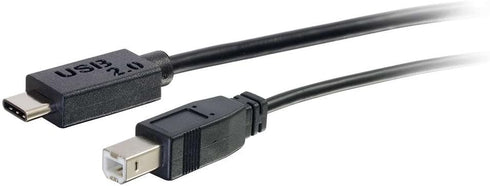 Legrand - C2G USB C to B Cable, Female to Male USB Cable, USB 2.0 Cable, 6 Foot Data Transfer Cable, Black USB Cord, 1 Count, C2G 28859...
