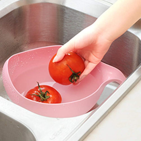 Whopper Rice Washer Strainer Colanders with Handle for Cleaning Vegetable, Fruit, Pasta - 9.5 inch (Green)...