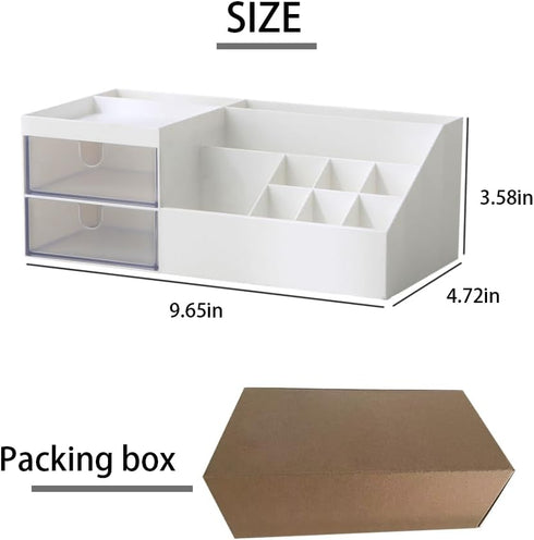 Desk Organizers Pencil Holder?10 Compartments+2 Drawer, Pen Holder Storage for Office, Home, School, Classroom Accessories, Organization and Stora...