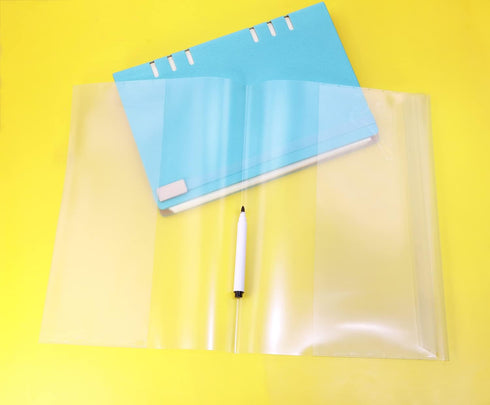 6pcs Clear Exercise Book Covers for School Books Waterproof Plastic Sleeves Multiple Colors Book Case (10.4x7.4?16K)......