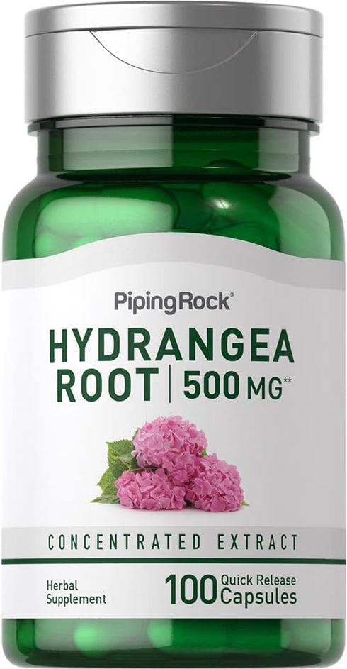 Piping Rock Hydrangea Root Capsules 500mg | 100 Count | Concentrated Extract Supplement | Non-GMO, Gluten Free...