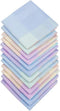HOULIFE Handkerchiefs for Women, Soft Cotton Ladies Checkered Pattern Hankies with Stripe Candy Color 6/12PCS...