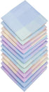 HOULIFE Handkerchiefs for Women, Soft Cotton Ladies Checkered Pattern Hankies with Stripe Candy Color 6/12PCS...