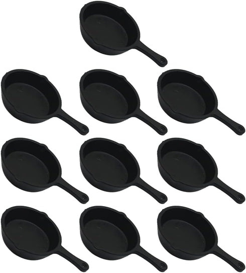 ARTIBETTER 10pcs Miniature Skillet Mini Cast Iron Skillet Small Frying Pan Set for Baked Cookie Brownie Dollhouse Kitchen Accessories...