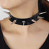 Black Spiked Leather Choker Collar Necklace for Women Gothic Punk PU Chokers Necklaces Halloween Costumes Cosplay Accessories for Women Spike Chok...