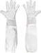 Mr.Bee Beekeeping Supply Goatskin Leather Beekeeper Gloves with Vent Long Canvas Sleeve & Elastic Cuff M...